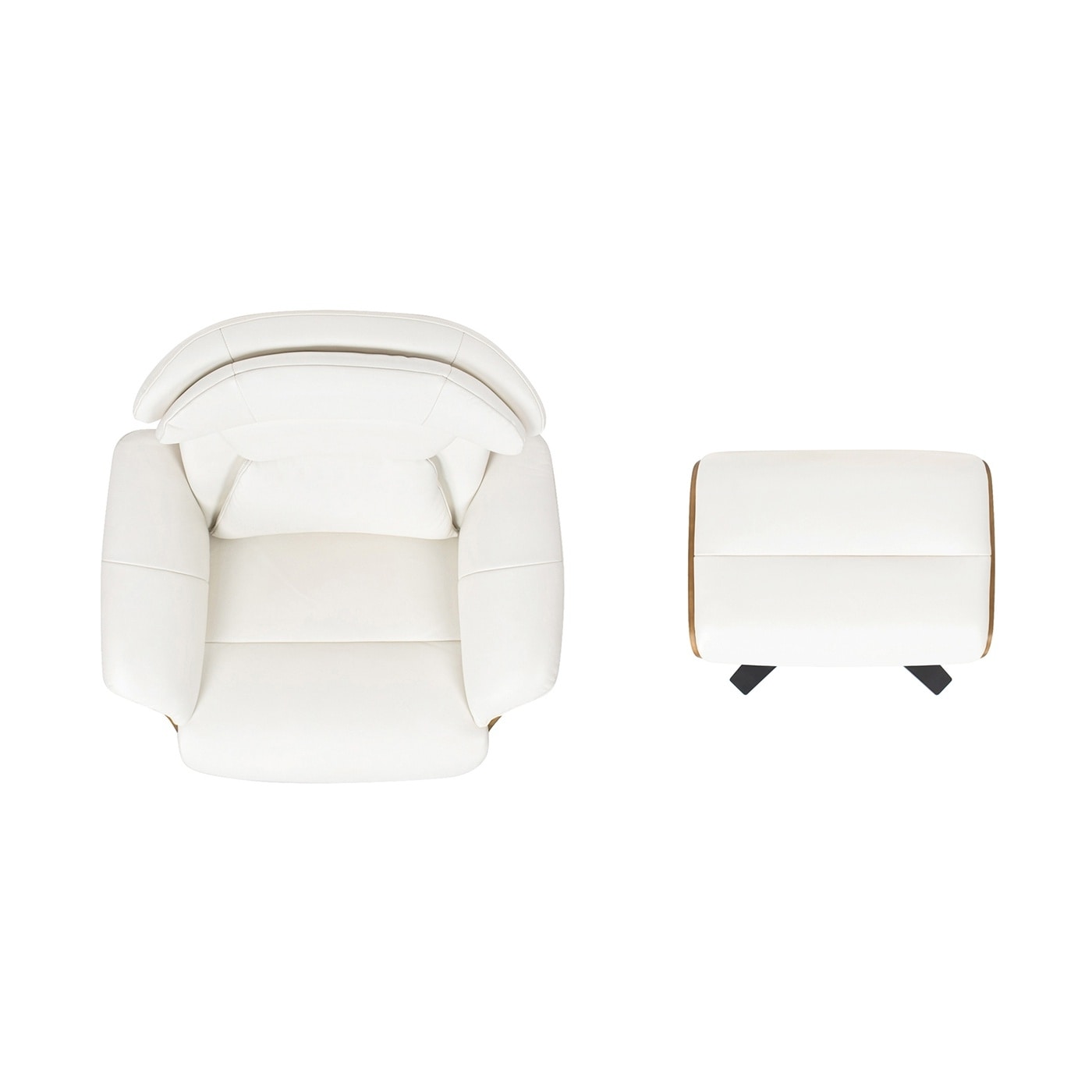 Fauteuil inclinable Jovan 31,5 en cuir véritable avec repose-pieds