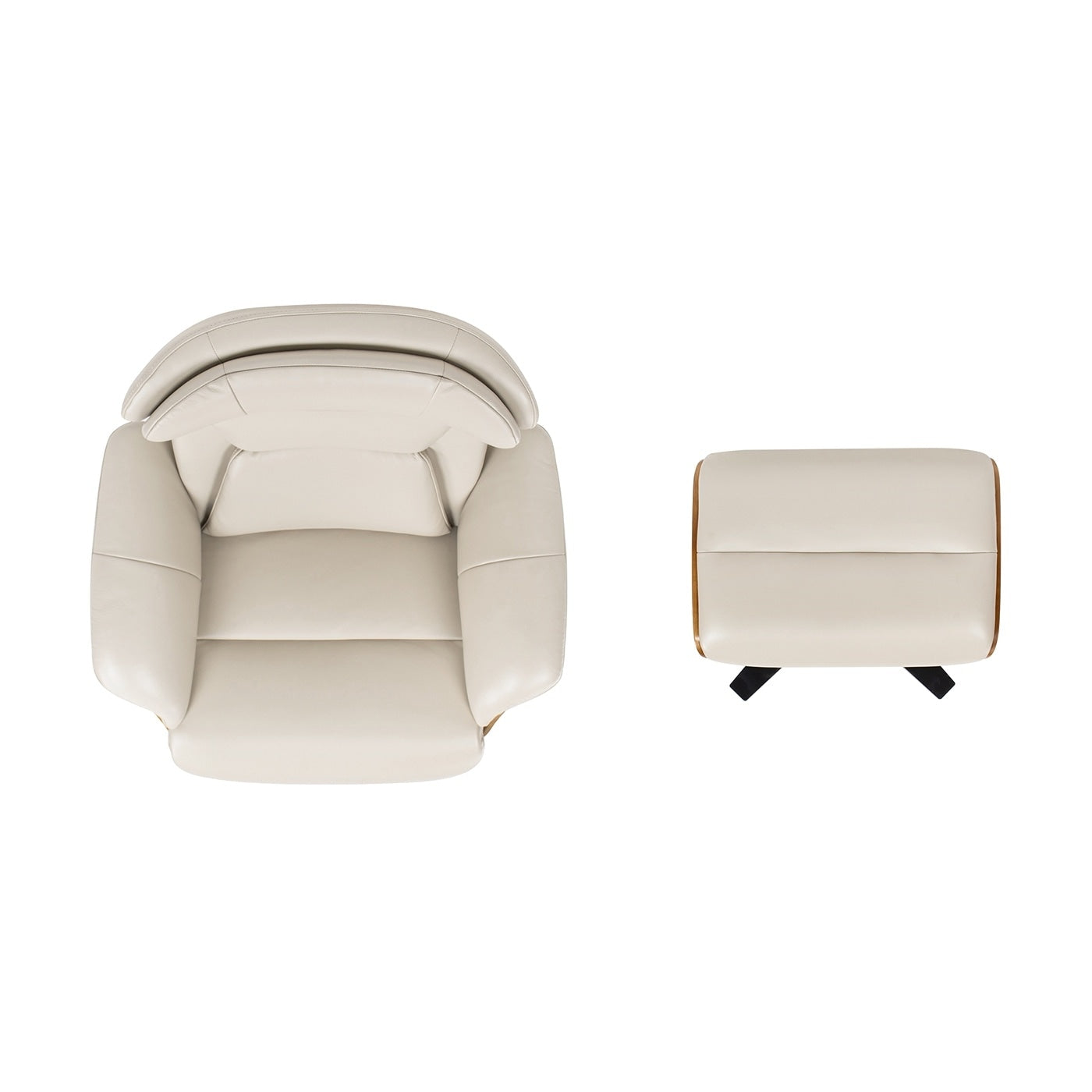Fauteuil inclinable Jovan 31,5 en cuir véritable avec repose-pieds