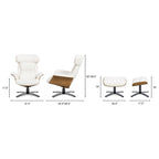 Fauteuil inclinable Jovan 31,5 en cuir véritable avec repose-pieds