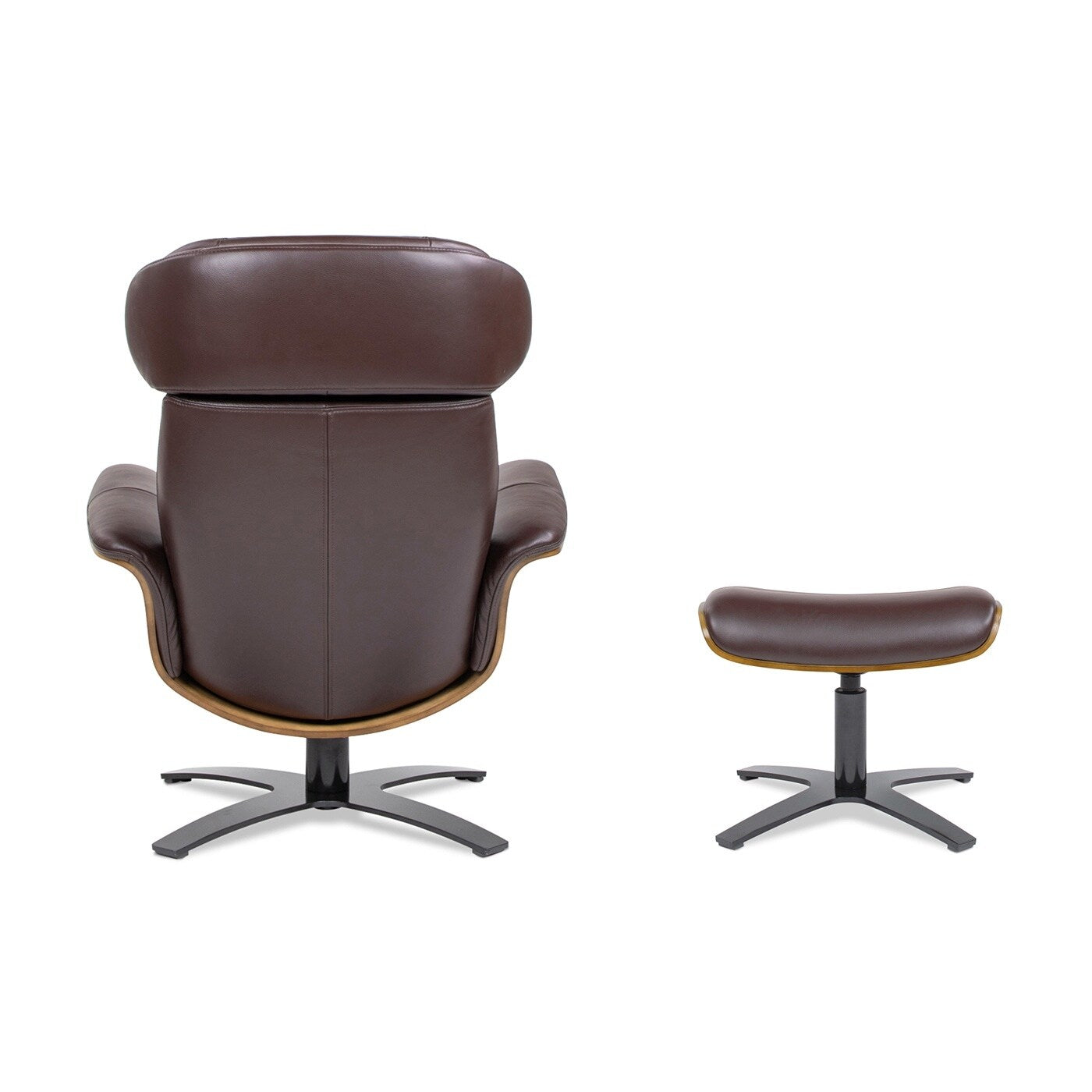 Fauteuil inclinable Jovan 31,5 en cuir véritable avec repose-pieds