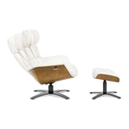 Fauteuil inclinable Jovan 31,5 en cuir véritable avec repose-pieds