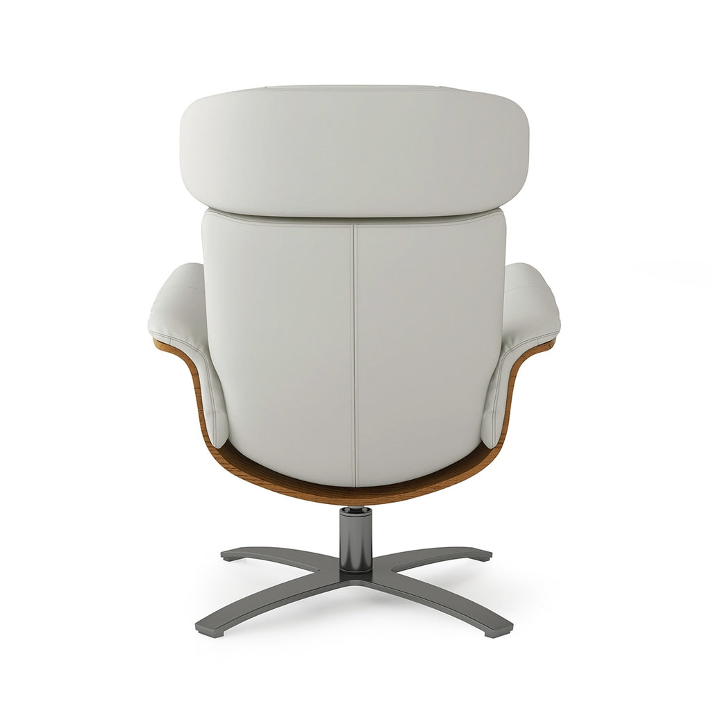 Fauteuil inclinable Jovan 31,5 en bois courbé et cuir véritable