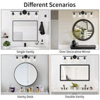 KAWOTI Lustre de salle de bain en métal à 4 lumières avec abat-jour en verre, à intensité variable