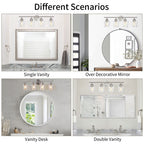 KAWOTI Lustre de salle de bain en métal à 4 lumières avec abat-jour en verre, à intensité variable