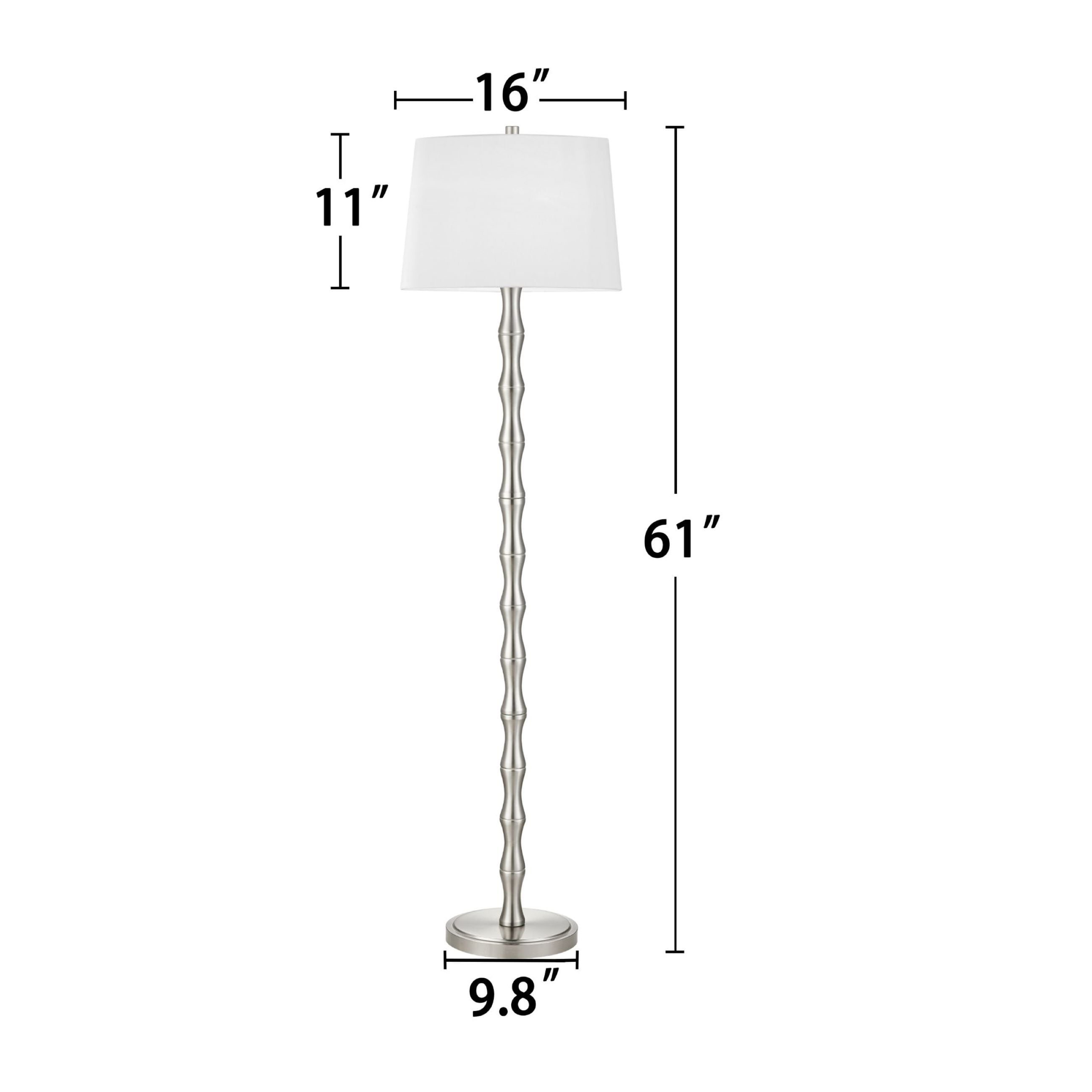 Lampe de sol KAWOTI de 155 cm avec abat-jour en tissu Empire