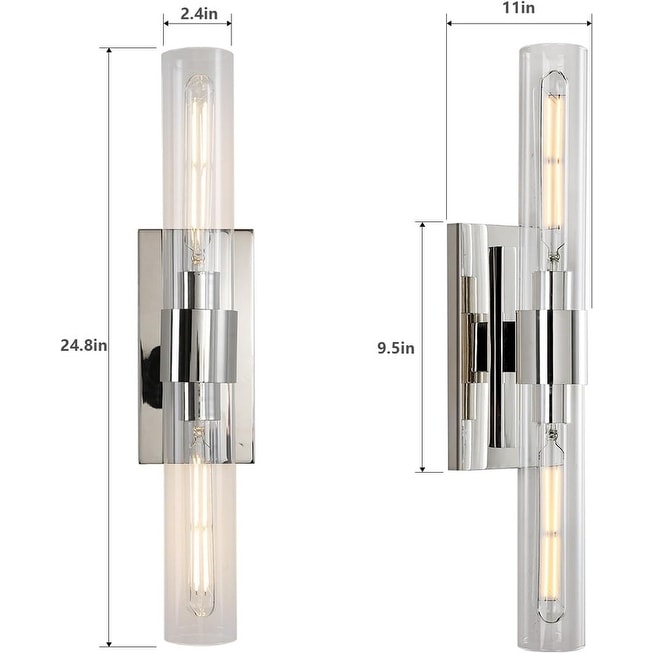 Appliques murales en verre moderne KAYLA, éclairage mural intérieur, luminaires muraux, luminaire de vanité avec abat-jour en verre (lot de 2)
