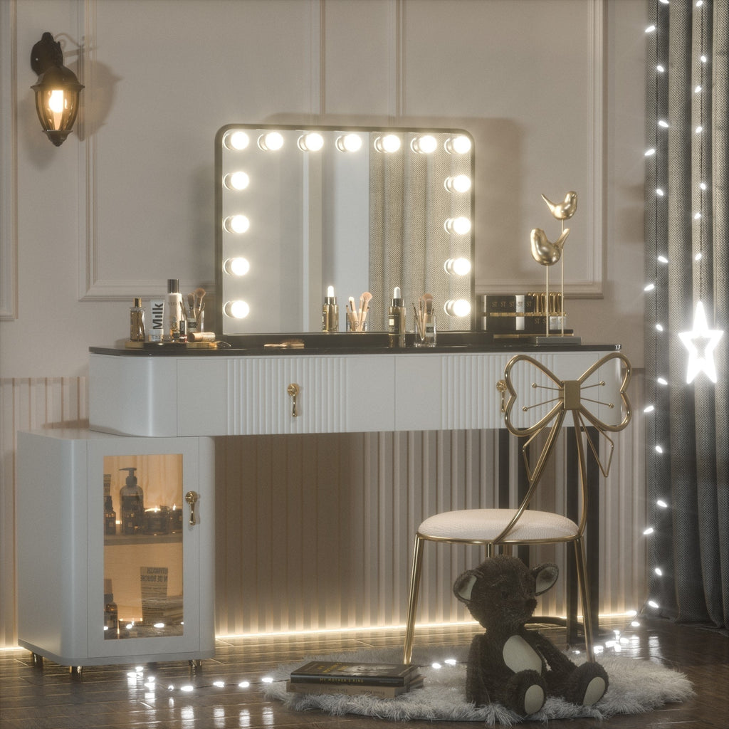 Keonjinn Miroir de maquillage LED Hollywood avec 15/18 lumières LED