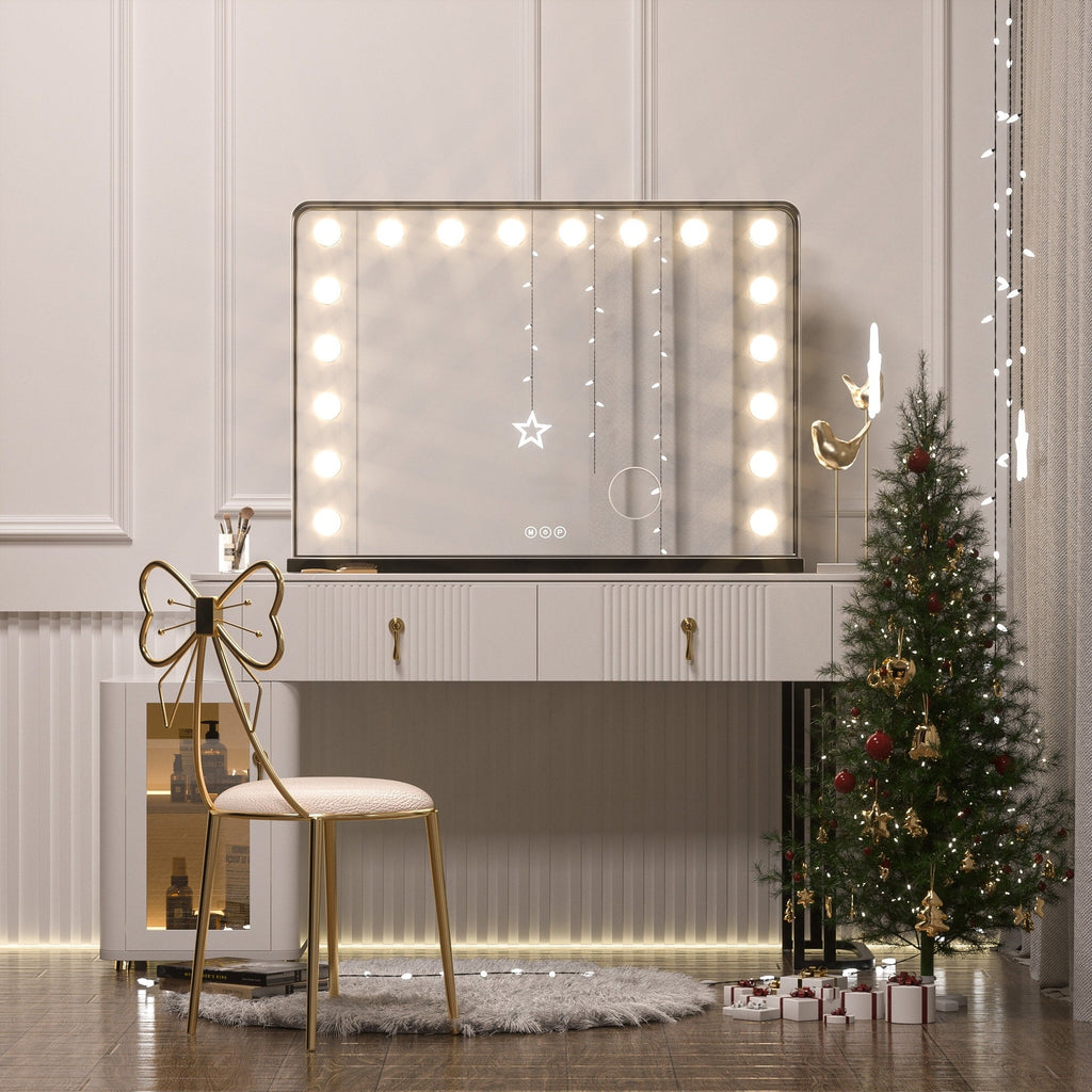 Keonjinn Miroir de maquillage LED Hollywood avec 15/18 lumières LED