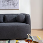 Canapé 2 places KINWELL en tissu bouclé avec coussins