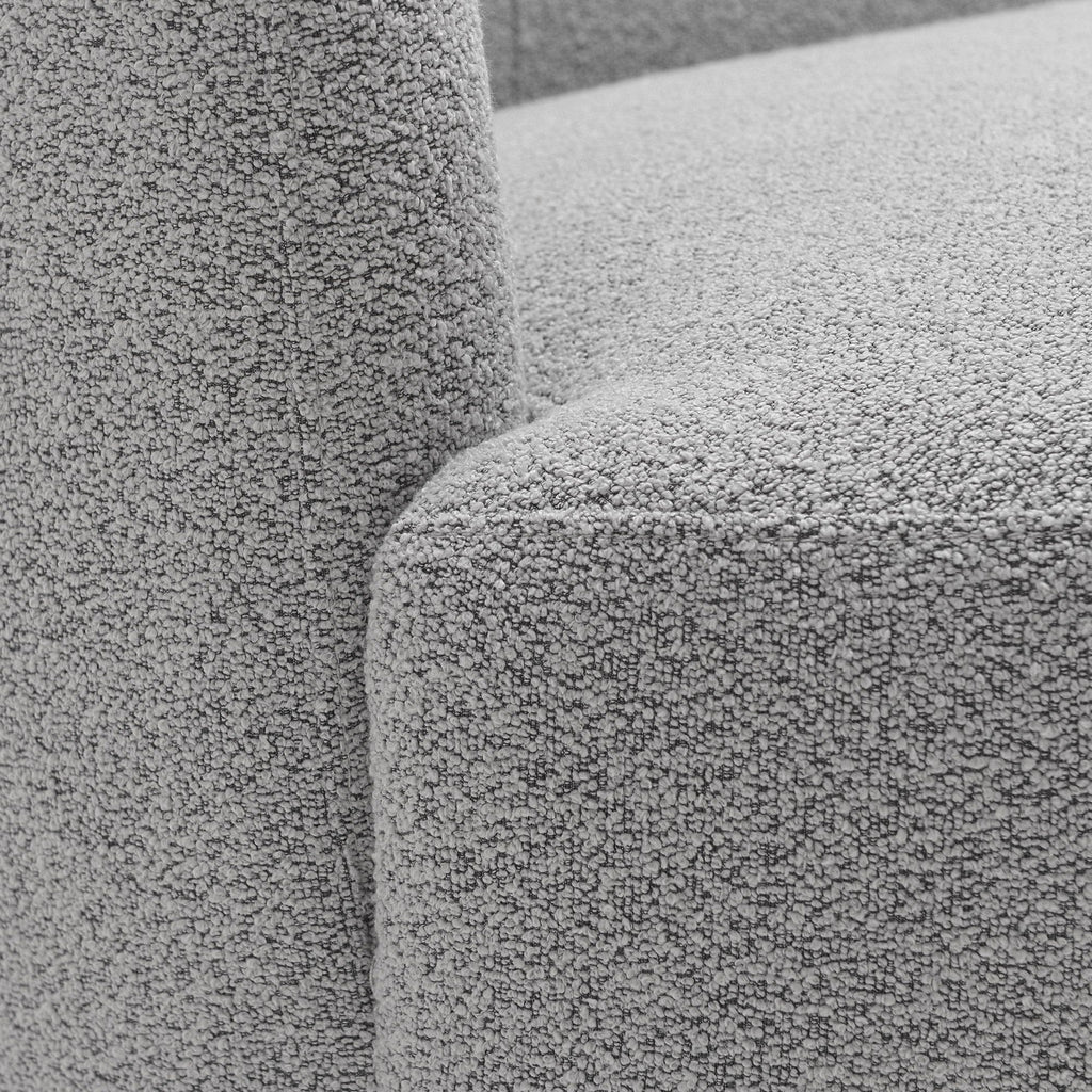 Canapé 2 places KINWELL en tissu bouclé avec coussins