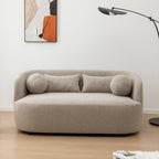 Canapé 2 places KINWELL en tissu bouclé avec coussins