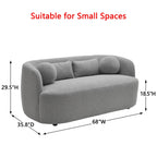 Canapé 2 places KINWELL en tissu bouclé avec coussins