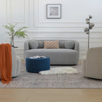 Canapé 2 places KINWELL en tissu bouclé avec coussins