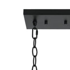 Luminaire suspendu linéaire moderne Kasy à 5 lumières, verre texturé, design unique, idéal pour îlot de cuisine.