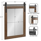 Kate and Laurel Cates Miroir mural rectangulaire rustique