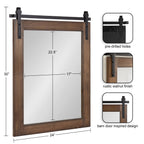 Kate and Laurel Cates Miroir mural rectangulaire rustique