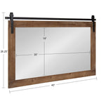 Kate and Laurel Cates Miroir mural rectangulaire rustique