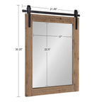 Kate and Laurel Cates Miroir mural rectangulaire rustique