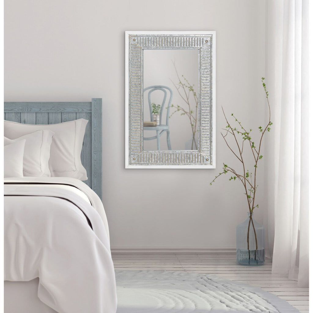 Kate and Laurel Deely Miroir mural en bois et métal