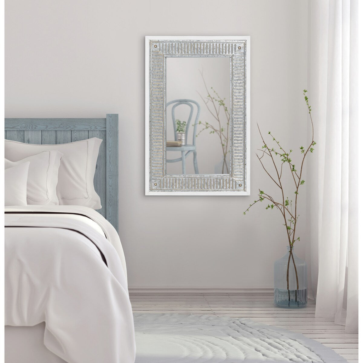 Kate and Laurel Deely Miroir mural en bois et métal