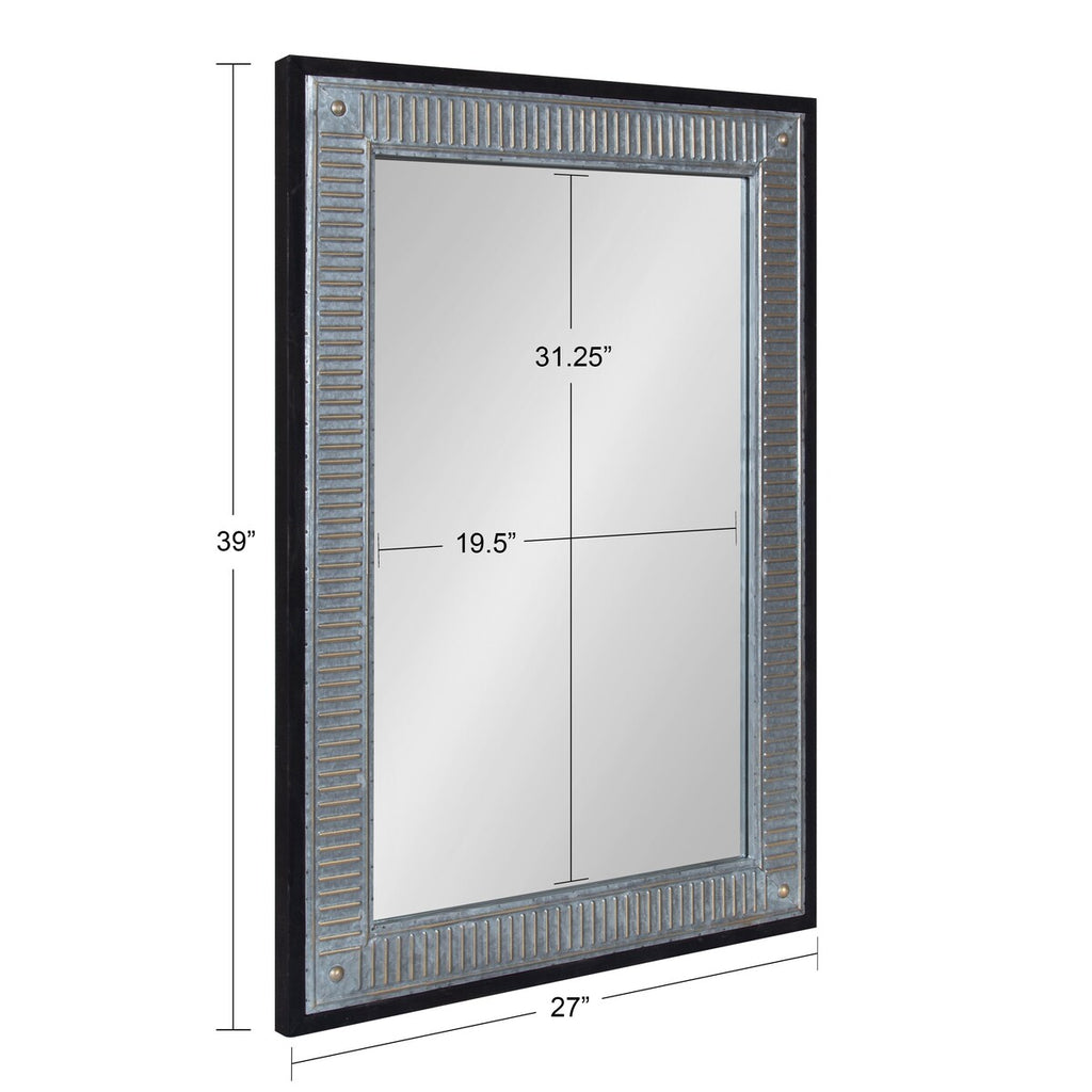 Kate and Laurel Deely Miroir mural en bois et métal