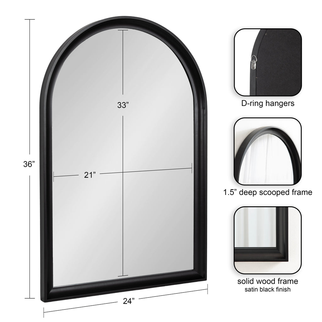 Miroir mural en bois à arche de Kate and Laurel, modèle Hatherleigh