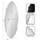 Kate and Laurel Leanna Miroir mural ovale à bords festonnés