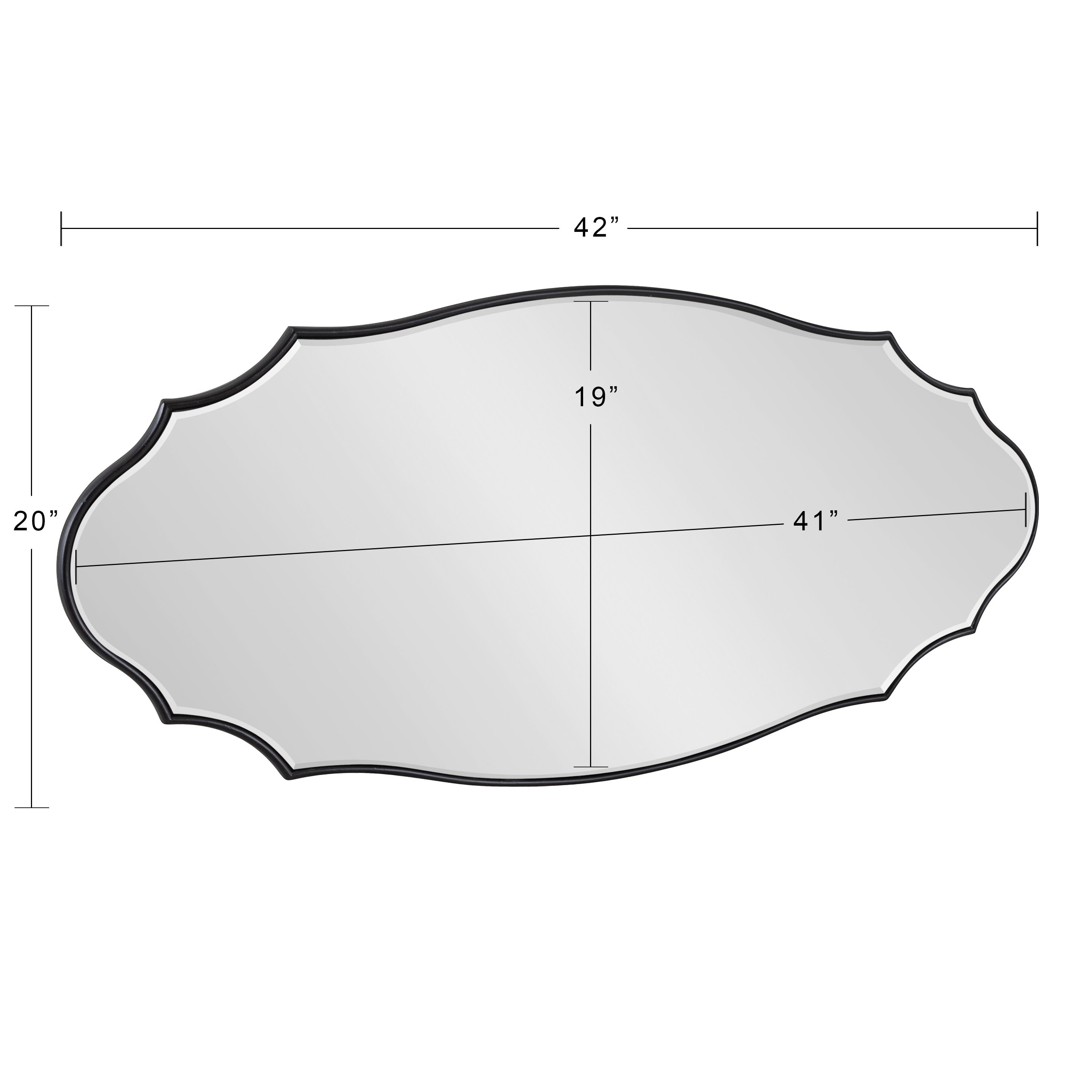 Kate and Laurel Leanna Miroir mural ovale à bords festonnés