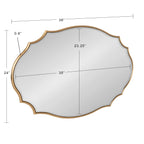 Kate and Laurel Leanna Miroir mural ovale à bords festonnés