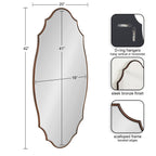 Kate and Laurel Leanna Miroir mural ovale à bords festonnés