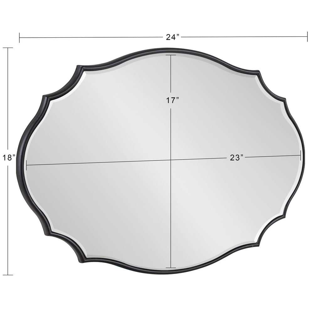 Kate and Laurel Leanna Miroir mural ovale à bords festonnés