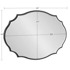 Kate and Laurel Leanna Miroir mural ovale à bords festonnés