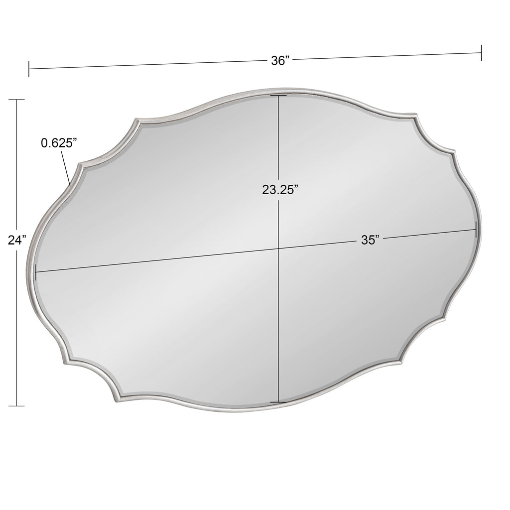 Kate and Laurel Leanna Miroir mural ovale à bords festonnés