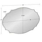 Kate and Laurel Leanna Miroir mural ovale à bords festonnés