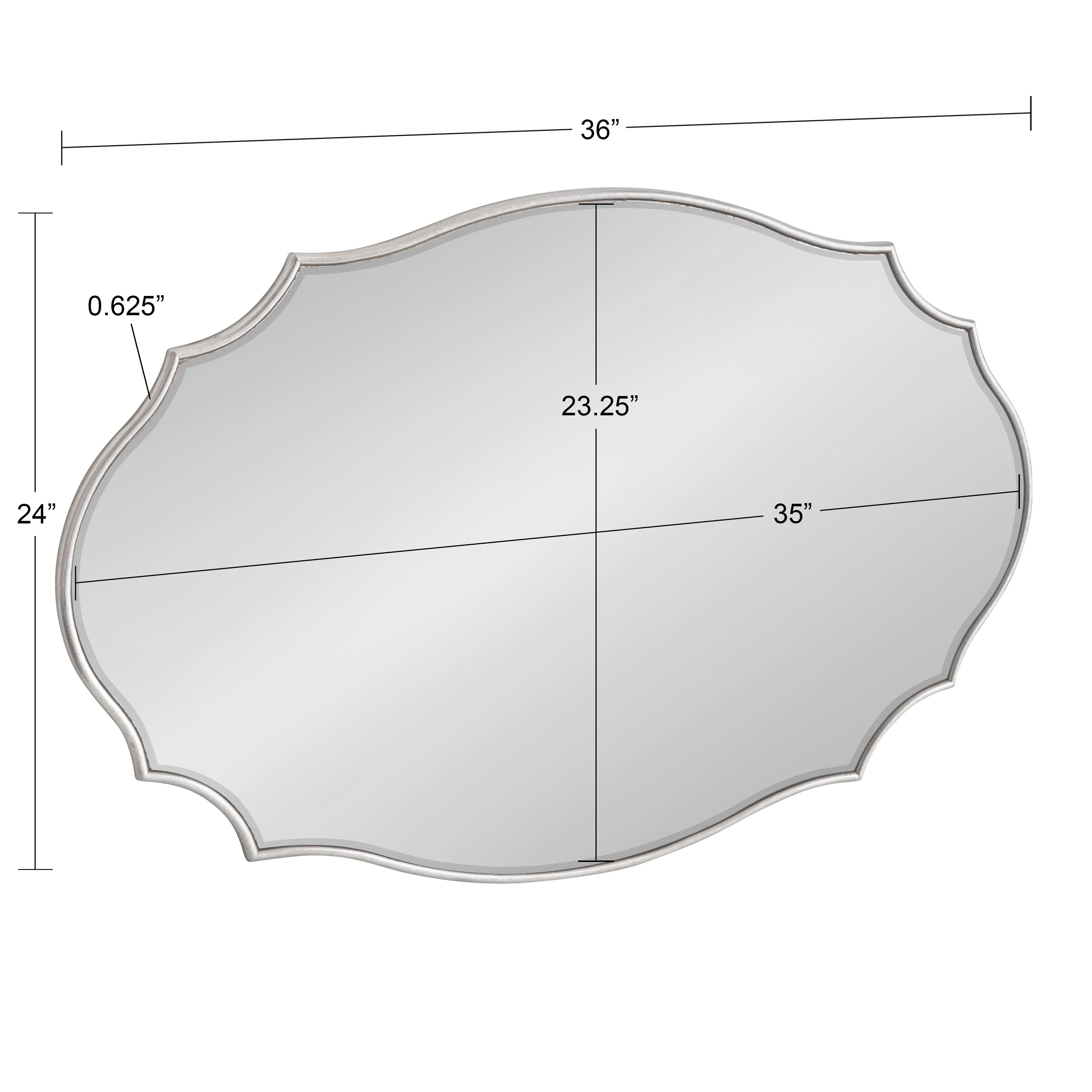 Kate and Laurel Leanna Miroir mural ovale à bords festonnés