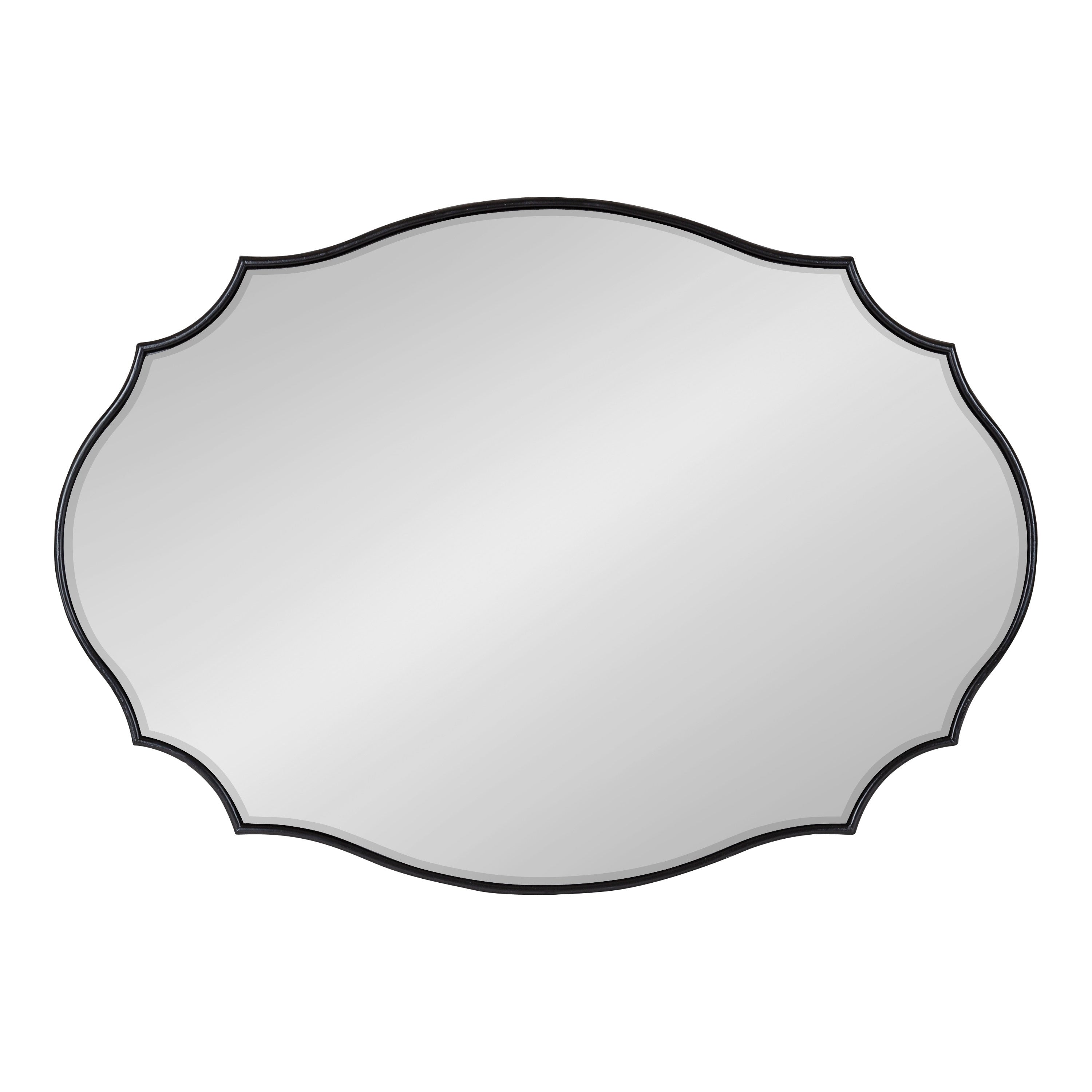 Kate and Laurel Leanna Miroir mural ovale à bords festonnés