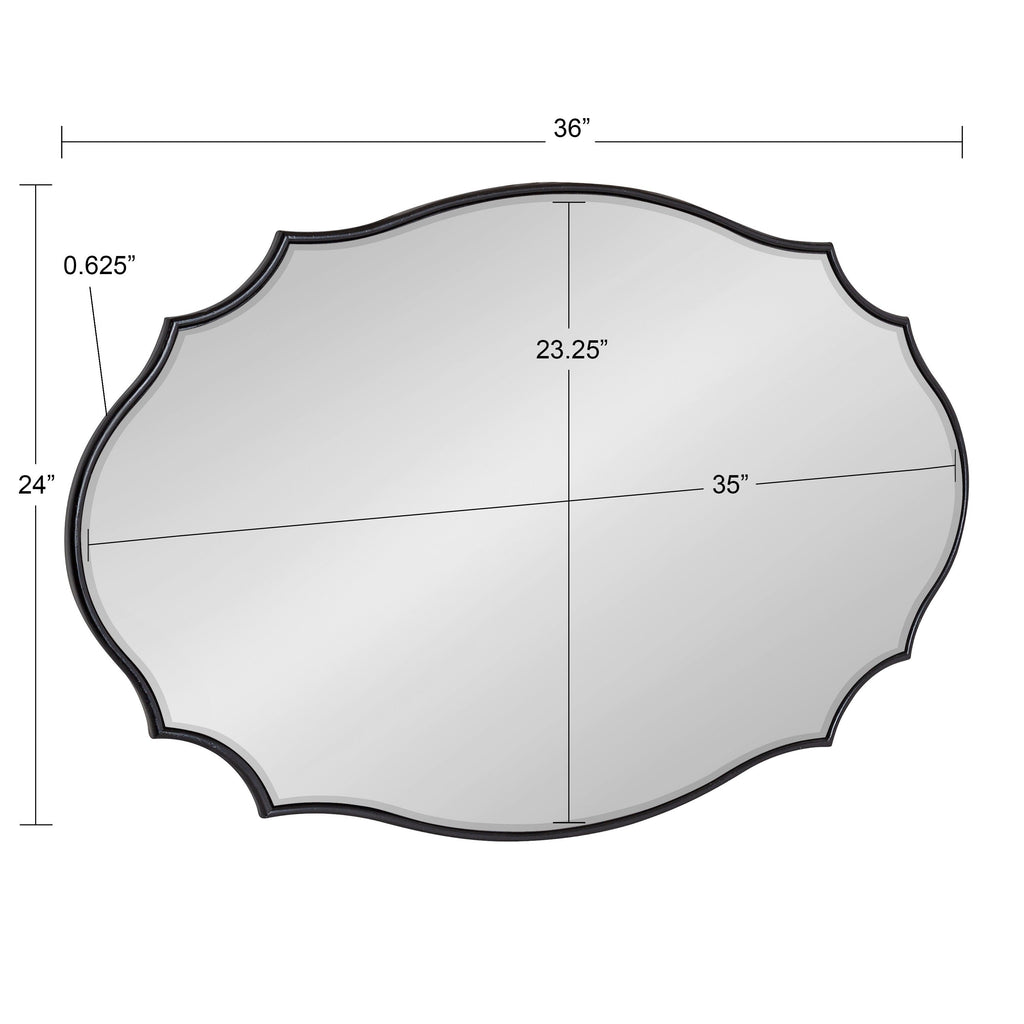 Kate and Laurel Leanna Miroir mural ovale à bords festonnés