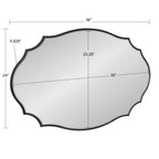 Kate and Laurel Leanna Miroir mural ovale à bords festonnés