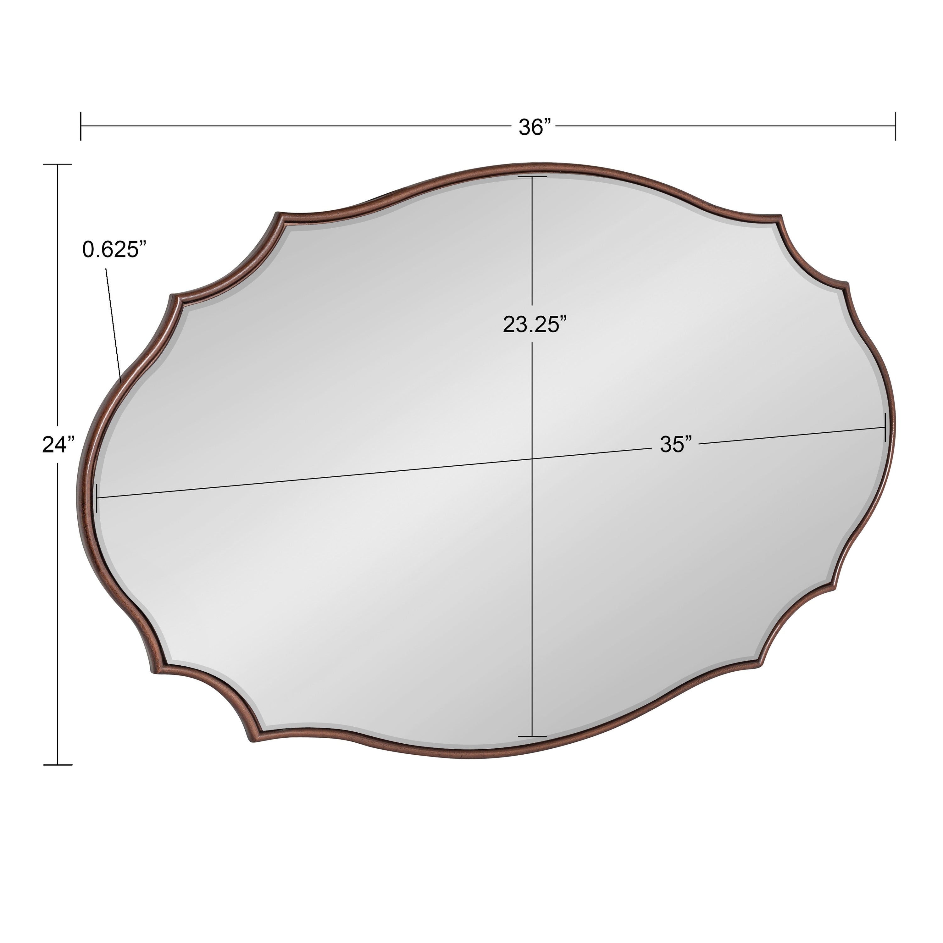 Kate and Laurel Leanna Miroir mural ovale à bords festonnés