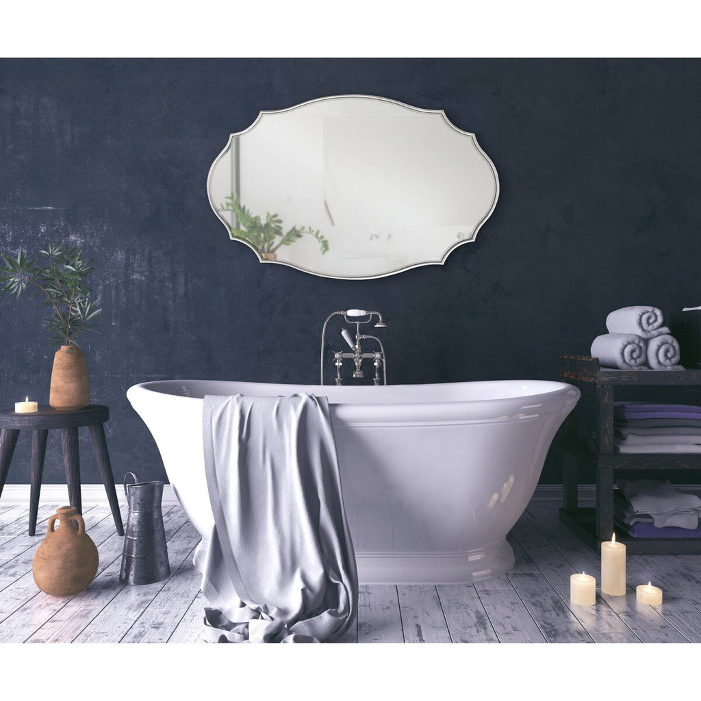Kate and Laurel Leanna Miroir mural ovale à bords festonnés