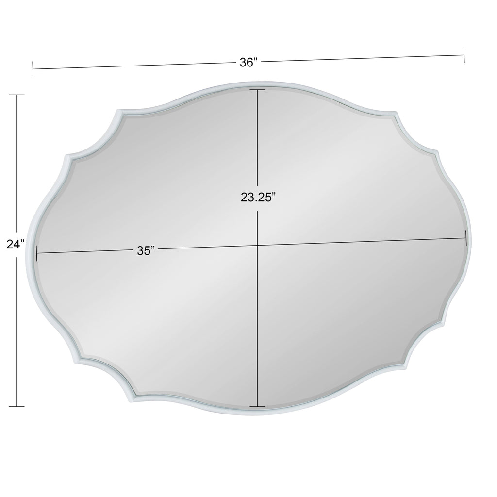 Kate and Laurel Leanna Miroir mural ovale à bords festonnés