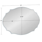 Kate and Laurel Leanna Miroir mural ovale à bords festonnés