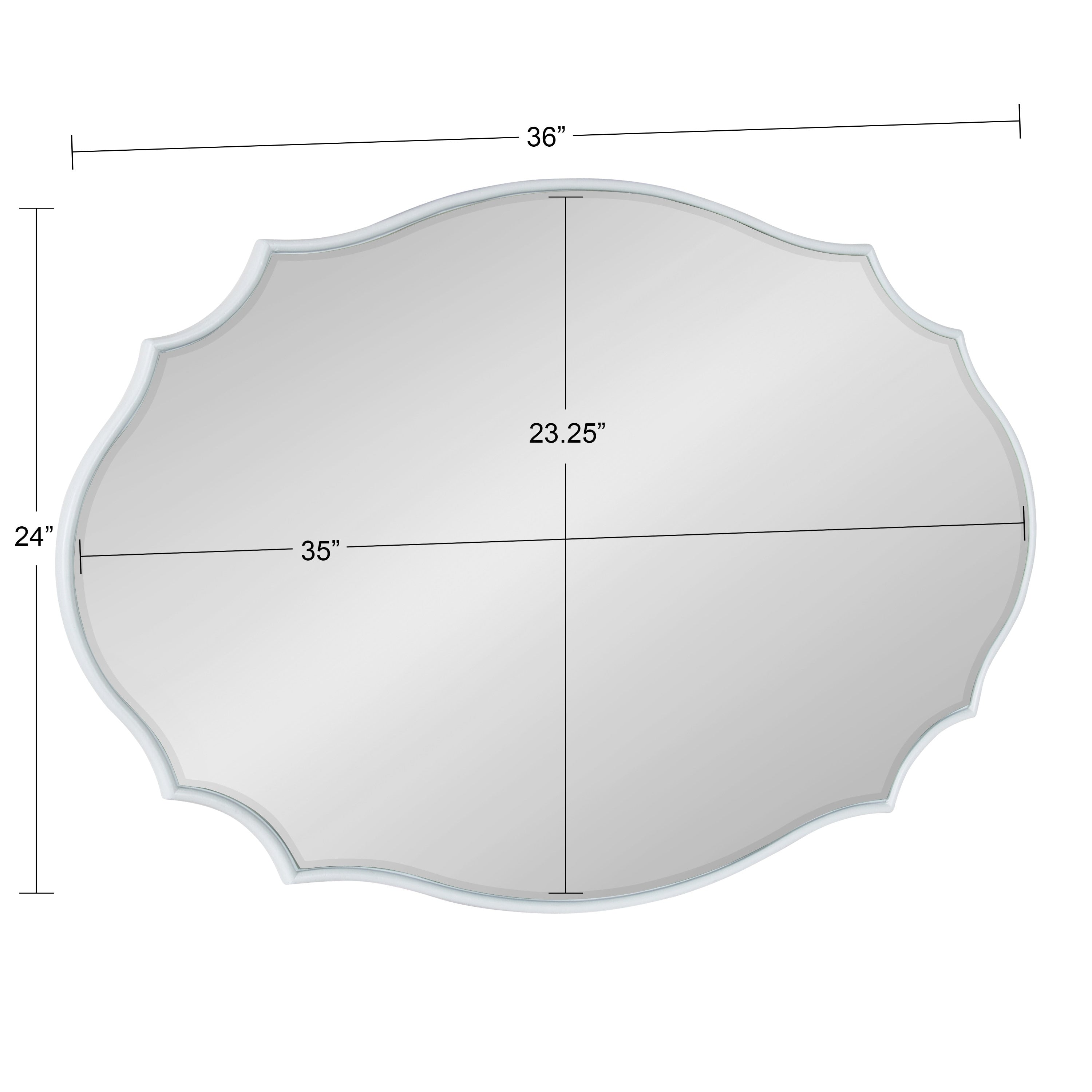 Kate and Laurel Leanna Miroir mural ovale à bords festonnés