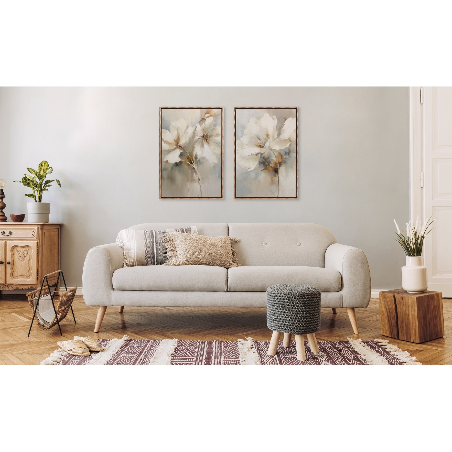 Toile botanique abstraite à perles Sylvie de Kate and Laurel