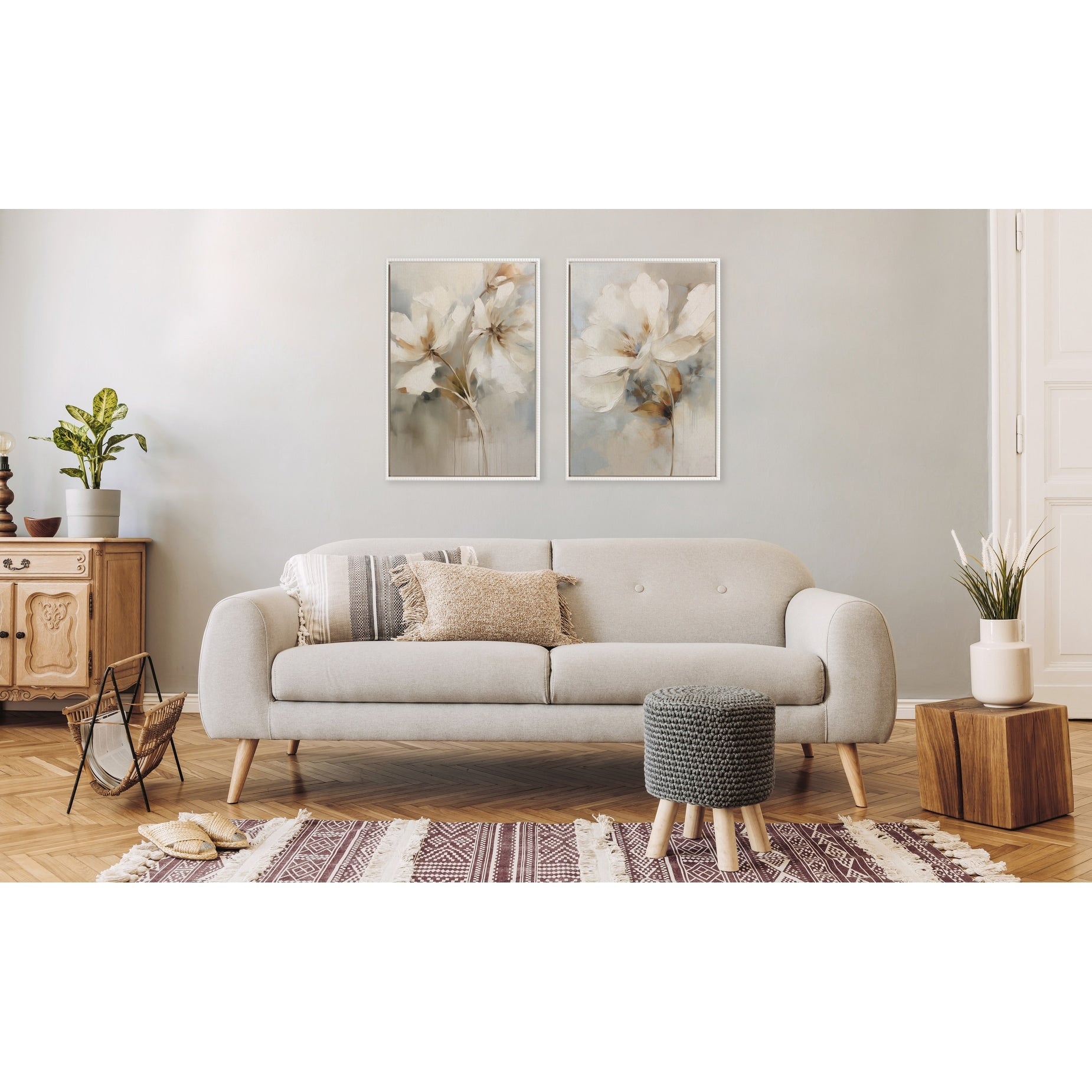 Toile botanique abstraite à perles Sylvie de Kate and Laurel