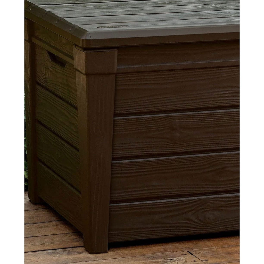 Keter Brightwood 120 gal, banc de rangement en résine pour terrasse, résistant aux intempéries, marron - 40