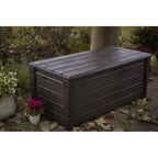 Keter Brightwood 120 gal, banc de rangement en résine pour terrasse, résistant aux intempéries, marron - 40