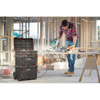 Keter Stack-n-Roll, système de rangement et d'organisation d'outils mobile 3 pièces, coffre à outils modulaire en résine durable