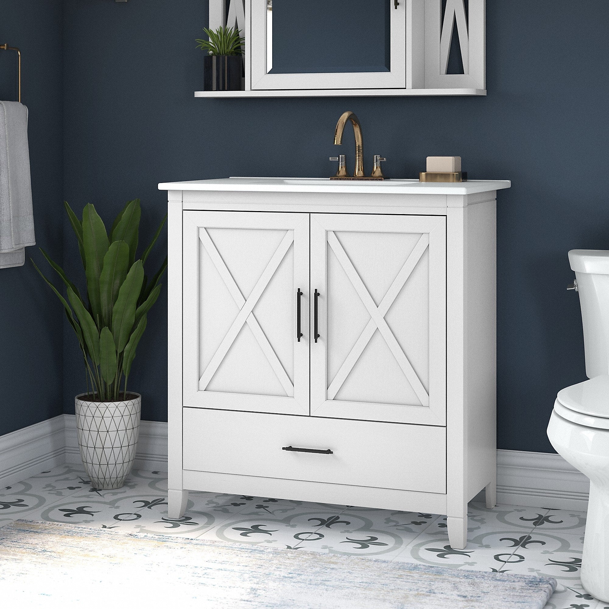 Meuble-lavabo de salle de bain Key West 32W avec lavabo de Bush Furniture