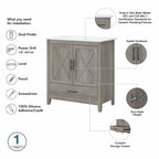 Meuble-lavabo de salle de bain Key West 32W avec lavabo de Bush Furniture